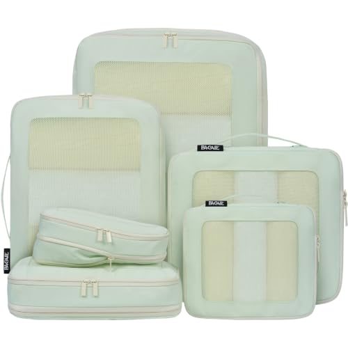Image of BAGAIL Compression Packing Cubes for Travel Essentials, 6 Set-Green