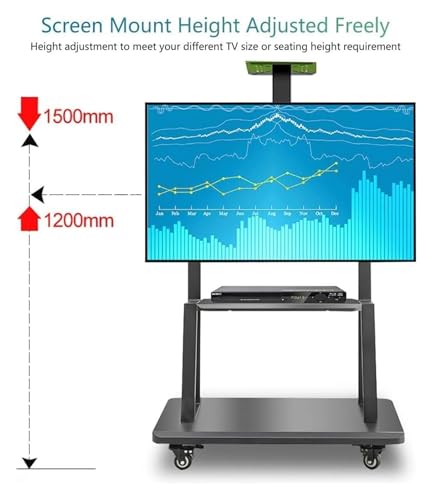 Soporte móvil para TV universal en negro con ruedas miniatura 3