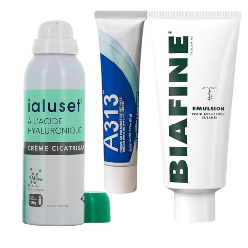 Ialuset Cream 100g A313 Vitamin A 50g Biafine 186g | The Barrier Rescuer Kit | French Pharmacy Repair Trio by GloZiri (Ialuset Pressure Bottle Set)