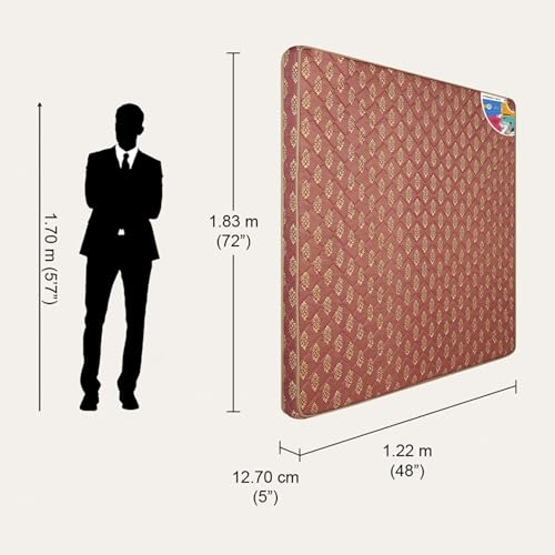 Image of Interio by Godrej Vurv Double Bed Foam Mattress (72 x 48 x 5 Inches), 1-Year Warranty, PU Foam