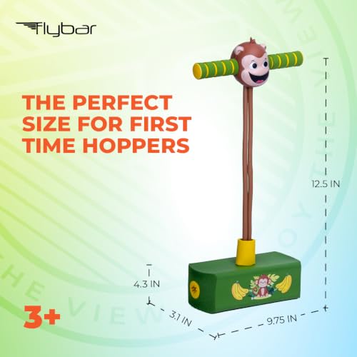 Flybar My First Foam Pogo Jumper for Kids, Screen-Free Active Foam Pogo Stick w/Squeak, Indoor Outdoor Bungee Hopper Toy for Balance & Coordination, Bouncy, Supports 250 lbs, Monkey, Ages 3+ by Flybar - Used condition - Image 7