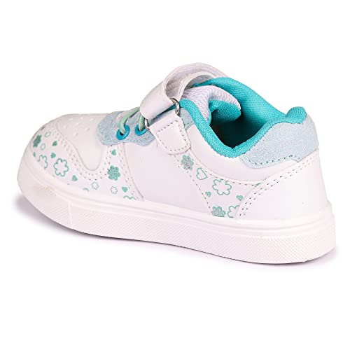 Image of Myau Girls' White Sparkly Printed Shoes - Stylish and Comfortable Footwear for Your Little Princess