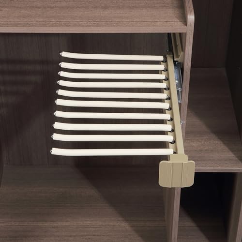 Slide Out Pants Rack Closet Hanger Bar Pull Trousers Tie Belts Scarf Racks Top Mounted Wardrobe Clothes for Closet Retractable,Pants Hanger Rack SpaceSaving Clothesfor Closet Adjustable Jean