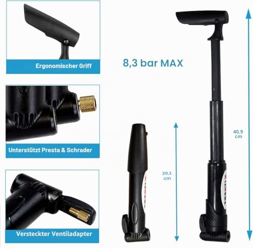 Kitbest Fahrrad Reparaturset, 15 Pcs Fahrrad Werkzeug Set mit Fahrrad Satteltasche Fahrradpumpe und 16-in-1 Fahrrad Multitool, Fahrrad Werkzeug Reparaturset Flickzeug Set Fahrradwerkzeug für Unterwegs
