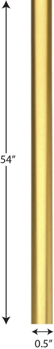 Progress Lighting Ceiling Light or Fan Stem Extension Kit, Two 12" and Two 15" Stems, 54" Total Length, 1/2" Diameter, Hanging Light Fixture & Ceiling Fan Downrod Extension, Natural Brass (P8601-137)
