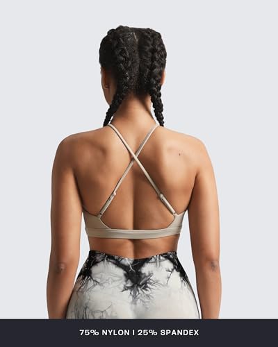 Image of Aoxjox Women's Workout Sports Bras Jamie Deep V Fitness Training Gym Bra Yoga Crop Tank