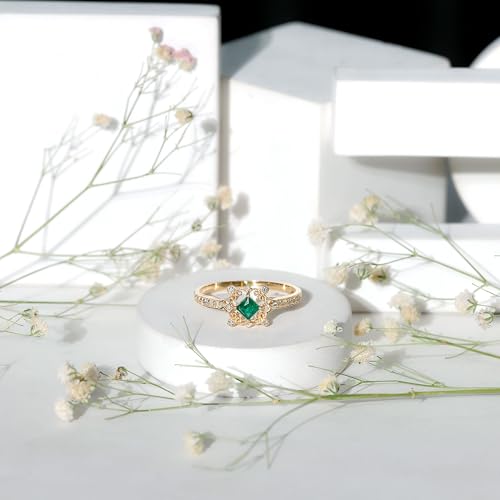 Certified Emerald Vintage Inspired Engagement Ring, AAA Quality, Natural Emerald Diamond Art Deco Ring3