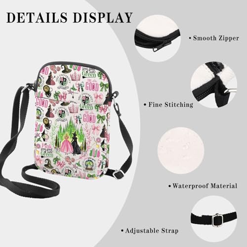 Witch Musical Gift Pink and Green Shiz Universities Gift Shiz University Alumni Crossbody Bag For Theatre Lovers3