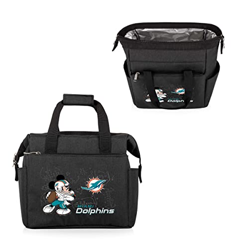Image of PICNIC TIME NFL Mickey Mouse On The Go Lunch Bag - Soft Cooler Lunch Box - Insulated Lunch Bag, (Black)