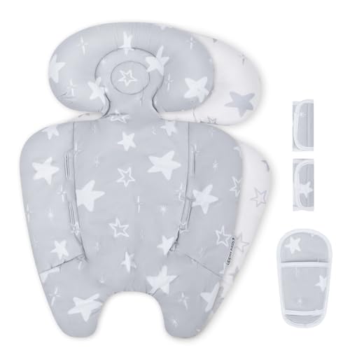 Image of UPPERKIDS Mamaroo Infant Insert Compatible with 4moms Mamaroo & RockaRoo Swing, Mamaroo Newborn Insert with Enlarged Head & Body Support Cushion, Reversible Design, Breathable Soft Fabric with Stars