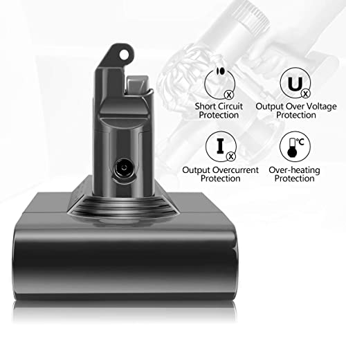 Battery Replacement For Dyson V6, 21.6V 4600Mah Li-Ion Battery Compatible With V6 Animal V6 Absolute V6 Motorhead V6 Fluffy Sv03 Sv04 Sv05 Sv06 Sv07 Sv09 Dc58 Dc59 Dc61 Dc62 Dc72 Dc74 Vacuum Cleaner #TOP3