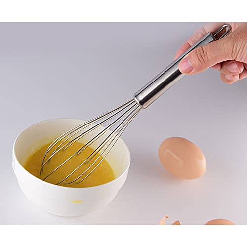 Strumento per la Cottura della Torta Frullino per Le Uova Manuale in Acciaio Inossidabile da 8 Pollici Frullino per Le Uova da Cucina Frullino per Crema a Mano