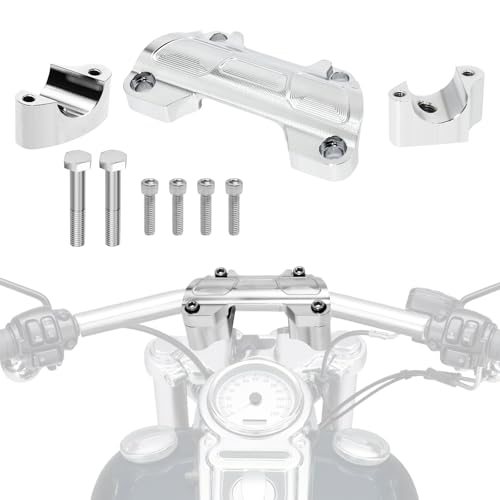 Image of 1.0 inch Handlebar Riser Top Clamp Kit 1.5 inch Tall for Harley Street glide, Electra glide, Sportster, Softail Street Bob Fat Boy Fat Bob Heritage Low Rider & Dyna (Rise Height: 1.5 inch, For 1 inch Bar)