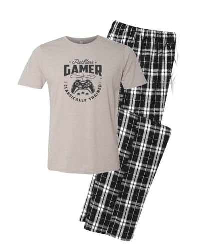 The Creating Studio Reckless Gamer Classically Trained Men's Pajama Set, Gaming Gift for Men, Retro Men's Pajamas