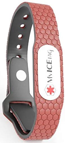 Smart Medical Alert ID Bracelet, Safety, Sport, Emergency and Everyday Wristband - Fits Men, Women & Kids - Model Flex - Choose Your Color & Size