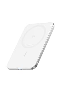 Anker Nano Power Bank (5000mAh, MagGo, Slim) Qi2認証 ワイヤレス充電 最大出力15W MagSafe対応 マグネット式ワイヤレス充電対応 コンパクト 薄型 8.6mm 小型 iPhone 17 / 16 / 15シリーズ / Air 対応 (ホワイト) - Amazon product rated Grade A