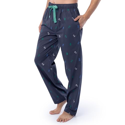 IZOD Men's Relaxed Fit Printed Poplin Drawstring Sleep Pajama Pant3