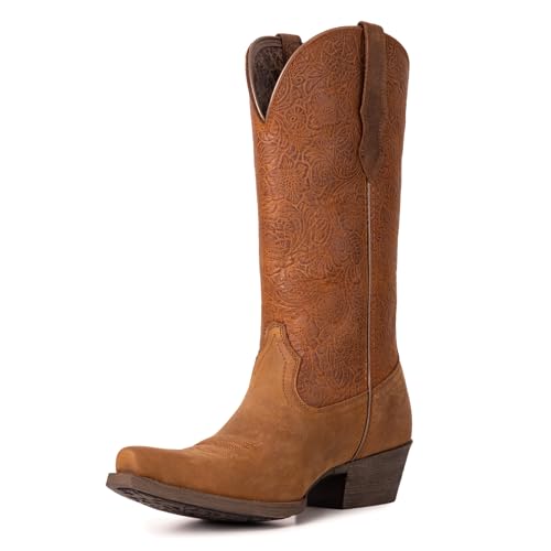 Palitutu x Montana West �J�E�{�[�C�u�[�c �����p �E�F�X�^�� �~�b�h�J�[�t �h�J �J�E�K�[�� �u�[�c �J���g���[ �t���J�E�n�C�h���U�[�u�[�c, �u���E���t���[����, 24.0 cm