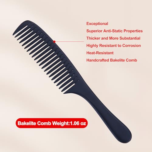 Peine ancho antiestático Perfehair negro 21.6 cm miniatura 4