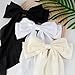 Canitor Hair Bows for Women Silky Satin Hair Ribbon Hair Barrettes Clip Oversized Long Tail Black White Hair Bows Cute Aesthetic Coquette Hair Accessories Preppy Teen Girl Gifts Trendy Stuff Things