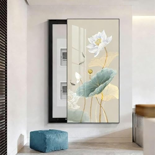 Artistic Electric Panel Cover, Decorative Fuse Box Hideaway, Breaker Box Wall Art for Living Room & Home Office (Style B, 19.7" x 39.4") - Stylish & Functional
