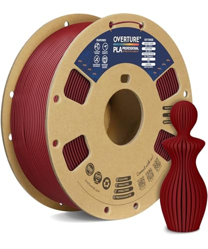 Image of OVERTURE PLA Plus (PLA+) Filament 1.75mm, Stronger & More Durable, Professional Toughness 3D Printer Filament 1kg (2.2lbs), High Precision + /- 0.02mm, Tangle-Free(Wine)