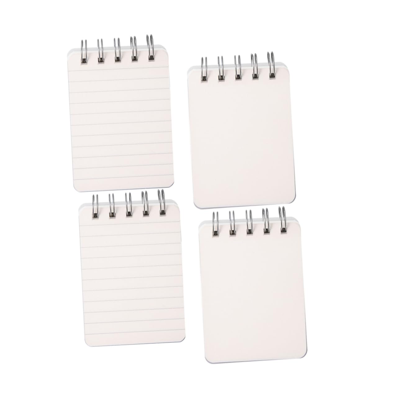 Lurrose 4 Ensembles Mini Cahier Mini Cahier Pointillé Petit Carnet Bloc-notes De Poche s Pour L'école À Spirale De Grille Blanche Le Fer 4 Pièces * 4