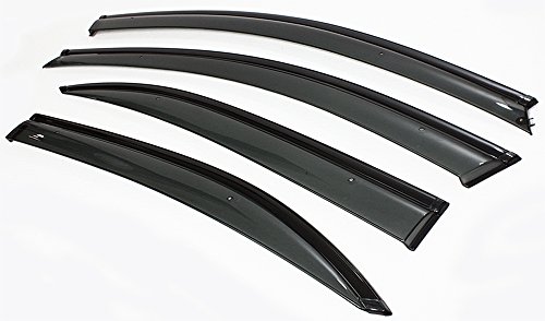 Cuztom Tuning Fits for 2006-2010 MK5 Jetta Sedan Smoke Window Visor Deflector W/Black Trim & Clips