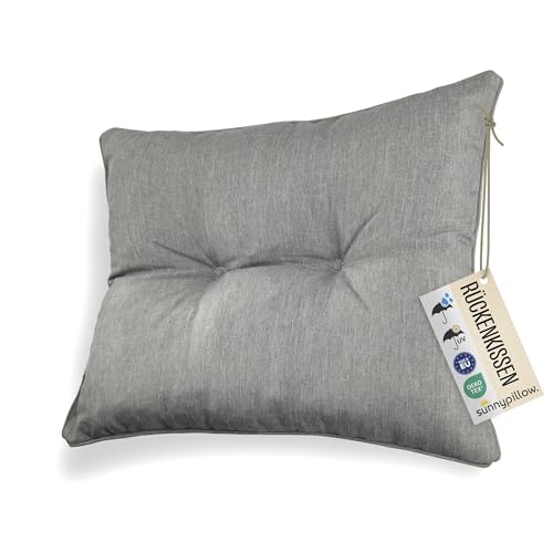 sunnypillow Polster für Gartenmöbel - Rückenkissen 50 x 40 cm für Rattanmöbel - Lounge Kissen Outdoor, wasserdicht, UV-lichtecht -...