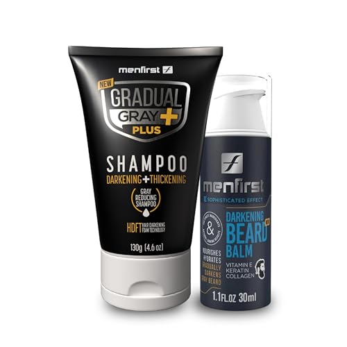MENFIRST - Ultimate Gray Coverage Kit - PLUS Shampoo + Beard Balm - 2 Pack