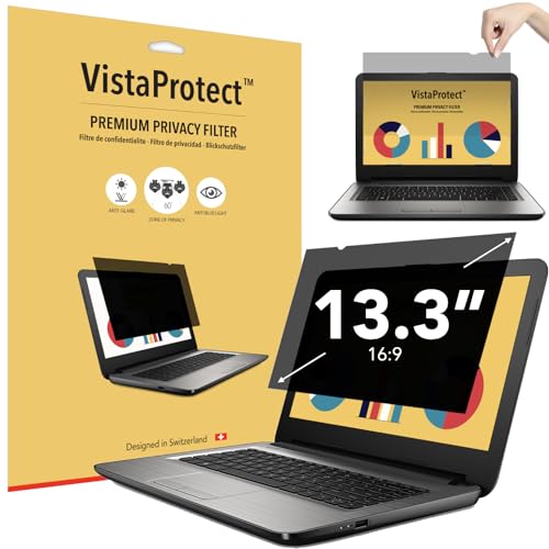 VistaProtect – Premium Blickschutzfilter & Anti-Blaulichtfilter, Privacy Filter Anti Blue Light Blickschutzfolie für Laptops & Notebooks (13.3″ Zoll - 16:9)