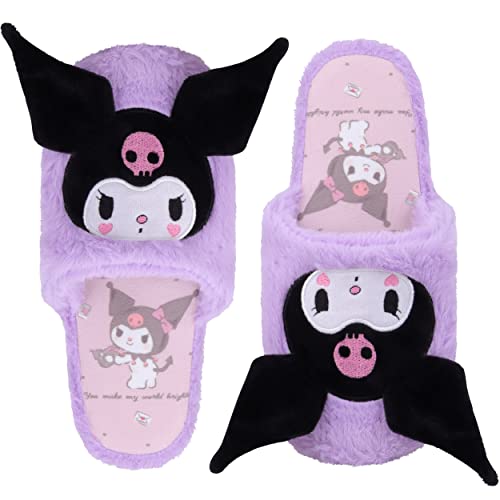 Roffatide Anime Pantoufles en Peluche Furry Indoor Chambre Chaussures Maison Plancher Femmes