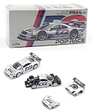 Diecast Model Car Compatible with Pop Race Mercedes-Benz AMG CLK GTR D2 1997 FIA GT 1/64 PR64-95