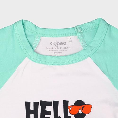 Image of Kidbea Baby Boys 100% Bamboo Soft Cotton Half Sleeve T-Shirt Multicolor