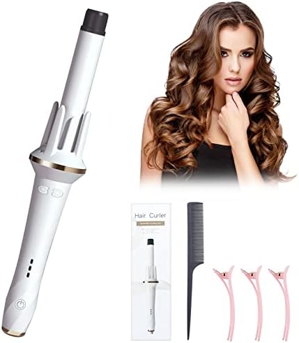 Fookens Automatic Ceramic Coated Negative Ion Curling Iron, Conditioning Long Lasting Styling Hair Curler with 3 Temperature Settings Auto Rotating Hair Waver,30 Minutes Auto Shut Off Curling Wand