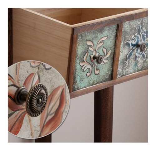 Mesa de entrada de madera maciza de 80.5cm con estante para sala de estar 7