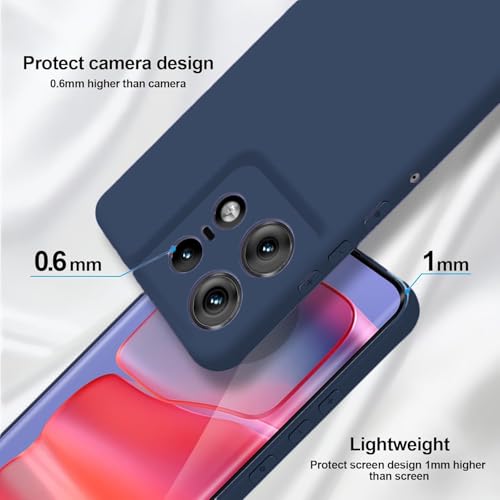 Image of DIZORO Microfiber Candy Case Compatible for Motorola Edge 50 Pro 5g Smooth Touch Cushion Liquid Soft Silicone Gel Rubber Phone Cases Non-Slip Full Body Protective Shockproof Back Cover (Navy Blue)