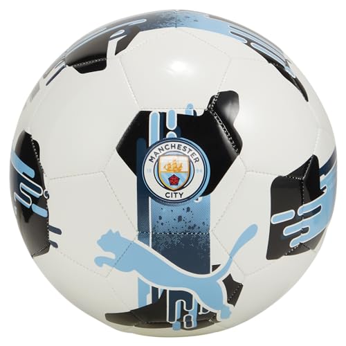 PUMA Manchester City Orbita 6 Soccer Ball - Team Light Blue, Size 5, 32 Panel Design, Enhanced Stability, Official MCFC Fan Ball