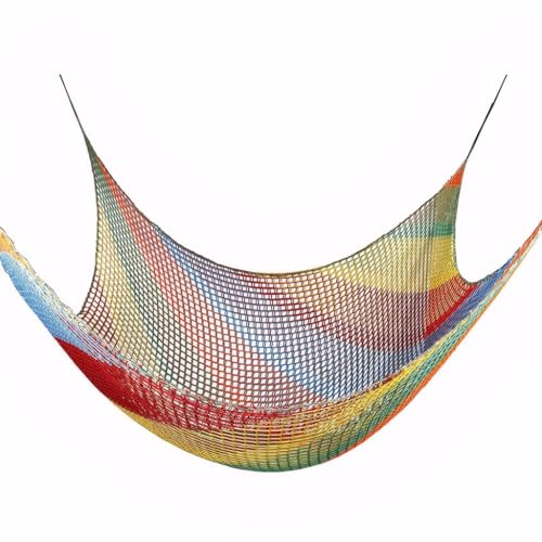 Climbing Cargo Net for Kids - Double Layers Heavy Duty Playground Safety Net, Outdoor Climbing Net for Treehouse Accessories, Backyard, Jungle Obstacle Training & Adventure(6.5x9.8ft),Multicolor