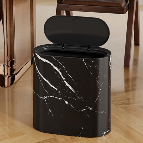 Bote de basura compacto de plástico de 14 litros con tapa basculante miniatura 6