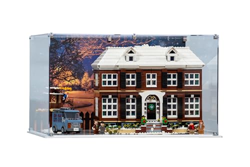 Acrylic Display Case compatible with LEGO LEGO Home Alone House (21330) (Printed Back Panel)