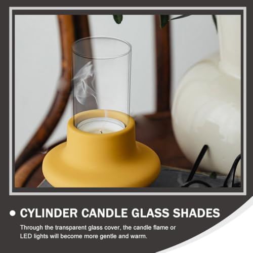Vidrio borosilicato transparente para velas con diseño cortavientos 8