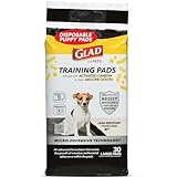 Glad for Pets Activated Carbon Anti-Microbial Dog Training Pads with Odor Eliminator - Ultra Absorbent Pee Pads for Dogs, Heavy Duty Indoor Pee Mats, Puppy Essentials, 23' x 23', 30 Count