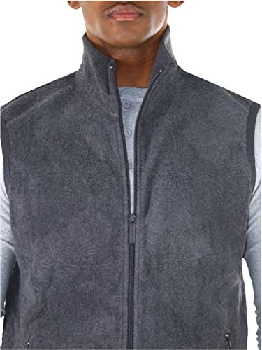 Image of ToBeInStyle Men's Zip Up Sleeveless High Collar Polar Fleece Vest