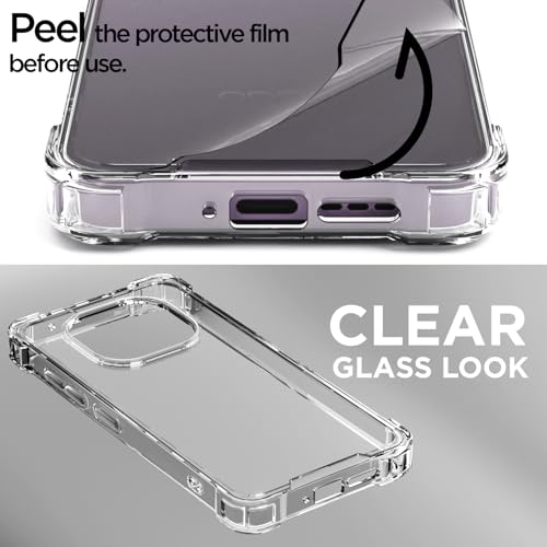 Image of Amazon Basics Back Cover for Oppo F29 5G PC + TPU Clear Transparent Raised Edges Shockproof Protective Phone Bumper Case(Transparent)