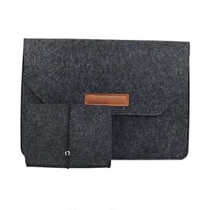VOANZO 13-13,3 Zoll Laptop Sleeve Bag Filz Laptoptasche mit extra Aufbewahrungstasche Ultra Light Slim Notebook Computer Tablet Case Cover Aktentasche Schwarz