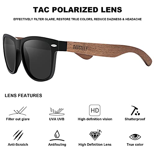 Black Polarized Sunglasses for Men Square Vintage Retro Sunglasses 80s with Dark Tint for Driving Fishing Beach4