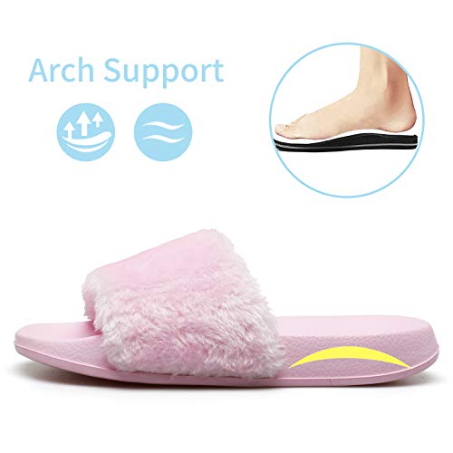 Image of Spesoul Slides for Women Womens Slippers Fur Fuzzy Fluffy for House Bedroom