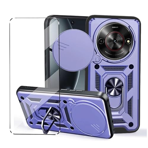 HuiYouMY Coque et Verre trempé pour ZTE Blade A75 5G étui Housse Etui Protection et protège...
