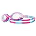 TYR Swimple Tie-Dye Kids' Swim Goggles - Non-Mirrored Swimming Goggles for Competitive Training and Recreation - Anti-Fog, UVA/UVB Protection, Watertight Seal - Pink/Blue